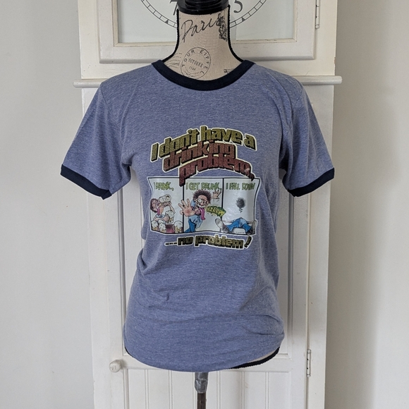 Vintage Tops - Vintage Glitter Graphic Novelty T Shirt - 1980's